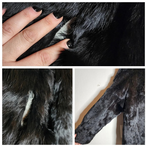 Somerset Furs Rabbit Fur Black Coat Size Medium - Picture 17 of 17